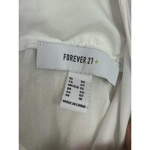 Forever 21 Blouse Top 0X Boho Oversized Embroidered Hippie Floral Fairy Festival - Picture 3 of 6